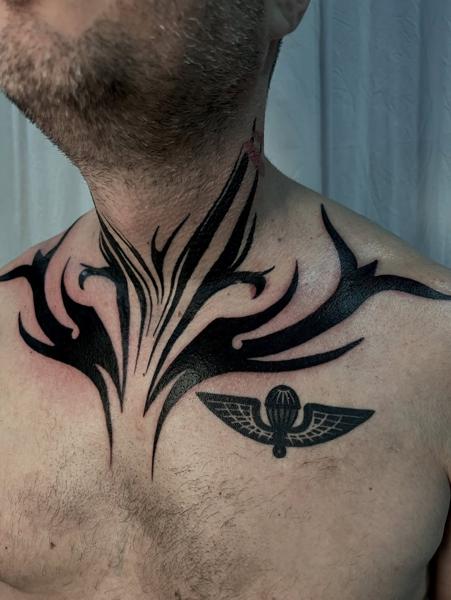 Tribal tribal design tattoo by @nako_tattoo