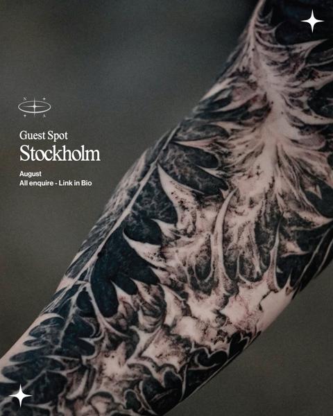 Blackwork abstract pattern tattoo by @narak.tat