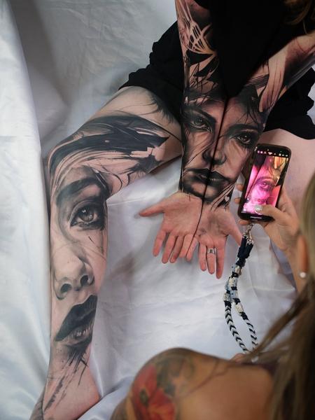 Realism realistic faces tattoo by @natalienox