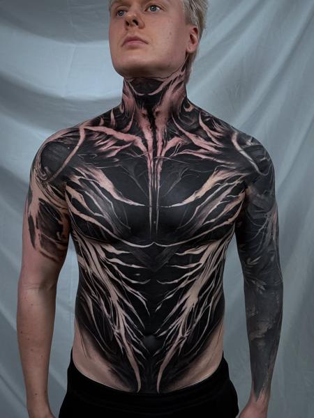 Biomechanical biomechanical design tattoo by @natalienox
