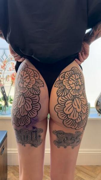Traditional floral pattern tattoo by @niallbarton