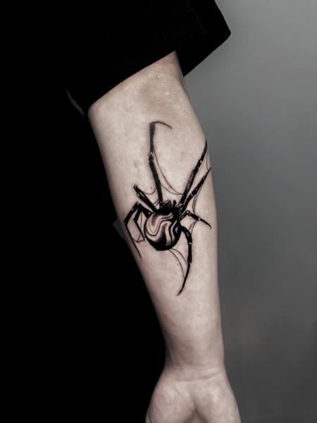 Realism spider tattoo by @nick_theocharis