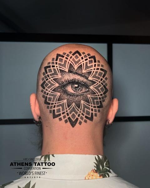 Dotwork mandala eye tattoo by @s.lap_inkaholic
