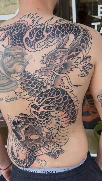 Japanese japanese dragon tattoo by @panikas_tattooer
