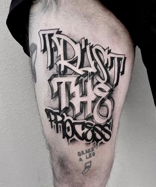 Lettering lettering tattoo by @lune82er