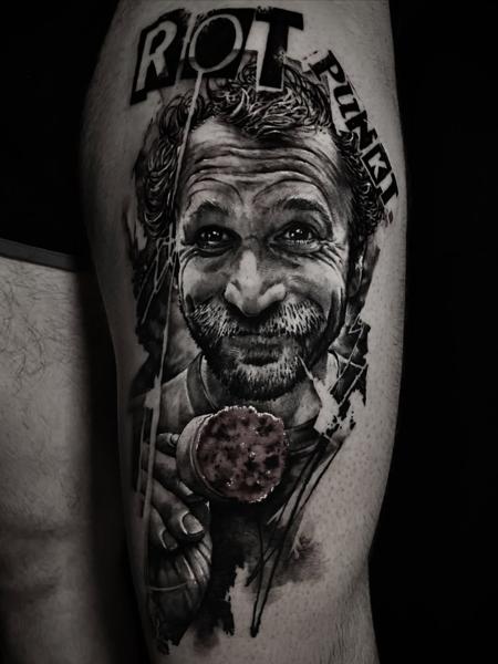 Realism realistic portrait tattoo by @panayiotis_so