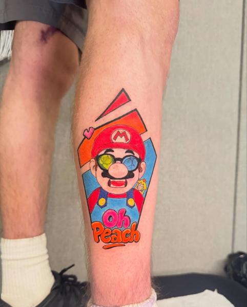 Anime cartoon character tattoo by @kulo_tattoo_art