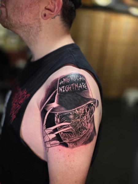 Realism horror portrait tattoo by @phil_t88