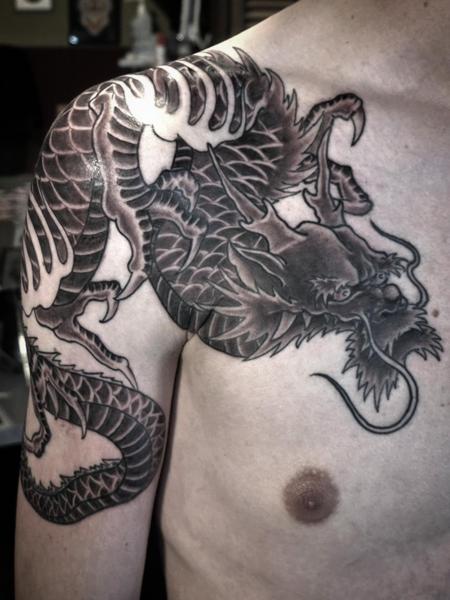 Japanese dragon tattoo by @phil_t88