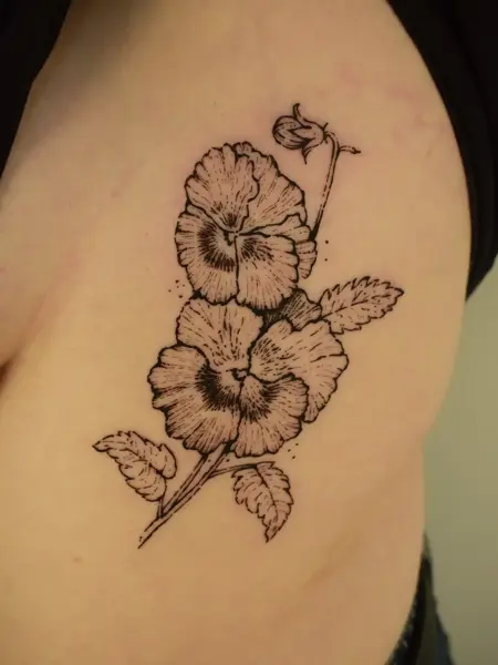 Fine line floral bouquet tattoo by @artbymateospi