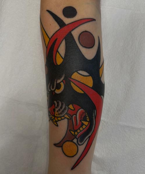Traditional abstract design tattoo by @prisoner.of.love