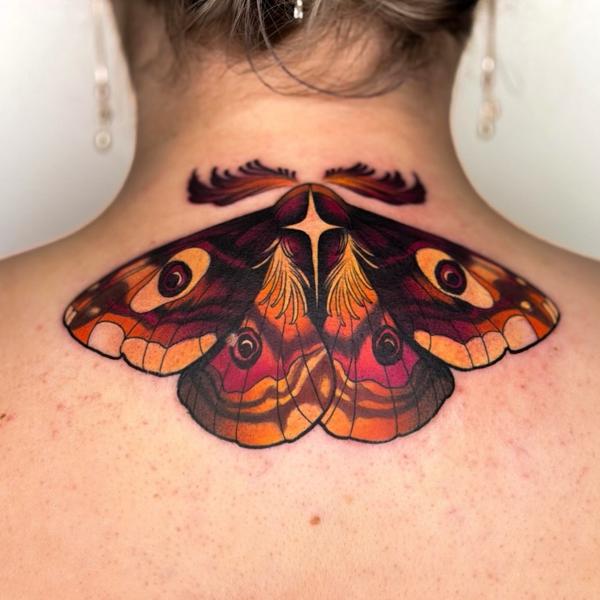 Realism moth tattoo by @psyhiskond