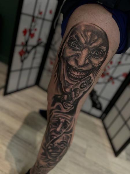 Realism horror faces tattoo by @rafaels_art_and_tattoo