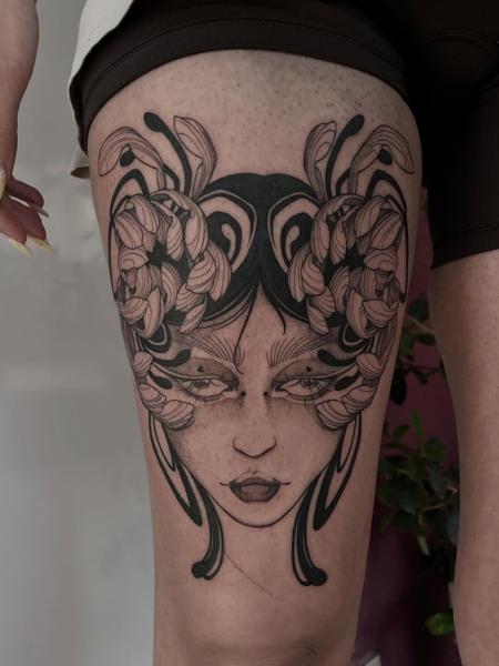 Ornamental ornamental woman tattoo by @raniatattoos