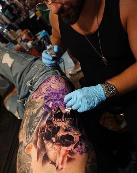 Realism skull tattoo by @razvanand