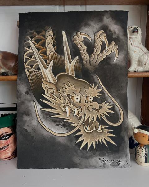 Japanese dragon head tattoo by @richpearson