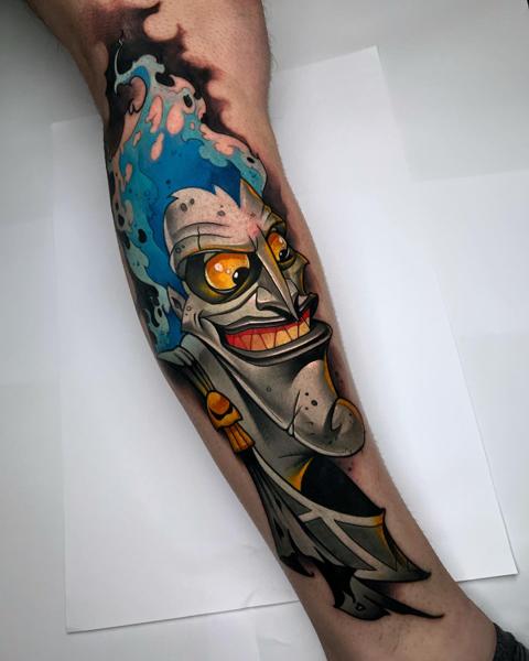 New school cartoon character tattoo by @rino__tattoo