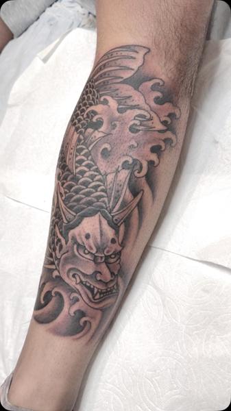 Japanese japanese demon tattoo by @robertatkinson_tattoo