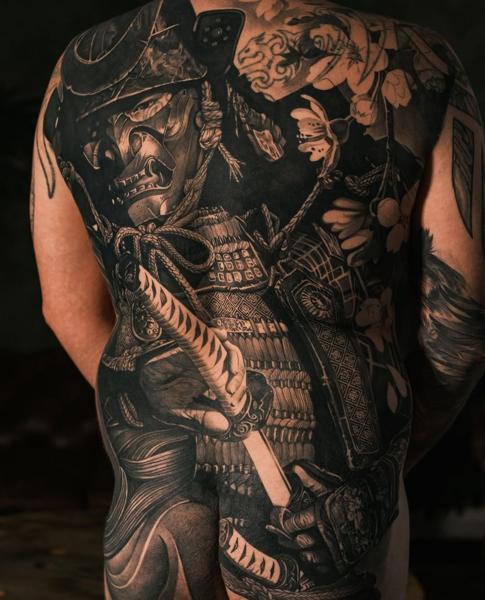 Japanese samurai warrior tattoo by @rubentattooer