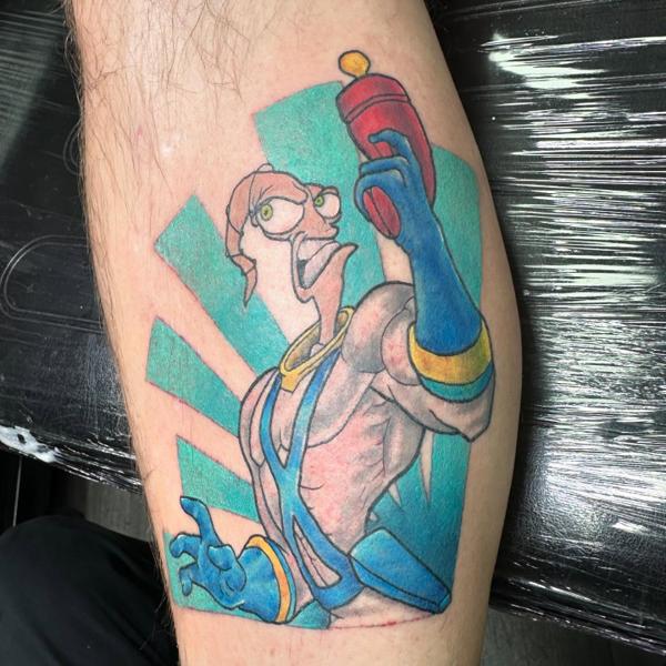 Cartoon cartoon character tattoo by @sad_sam_tattoos