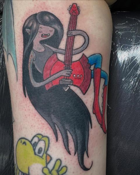 Cartoon animated character tattoo by @sad_sam_tattoos