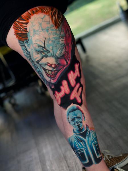 Realism horror characters tattoo by @samjohns.tattoos