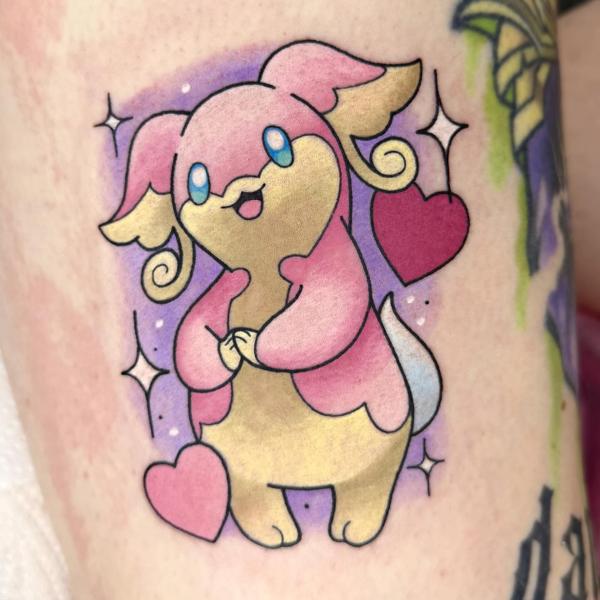 Anime cute character tattoo by @sabstars