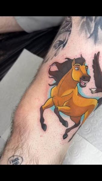Anime animated horse tattoo by @sabstars