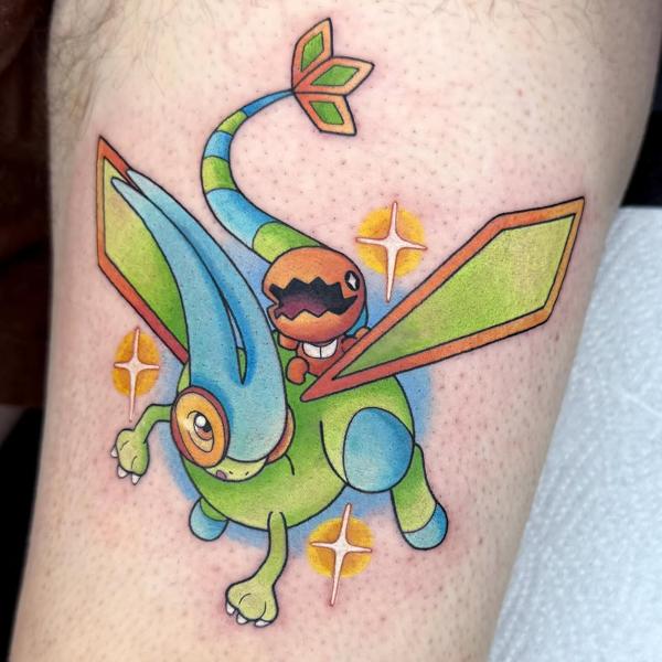 Anime cartoon dragon tattoo by @sabstars