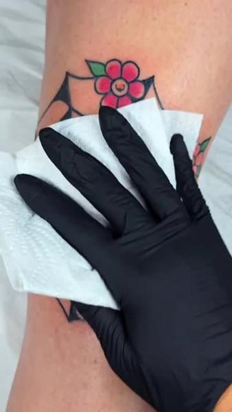 Traditional ornamental flower tattoo by @saranna_tattoo