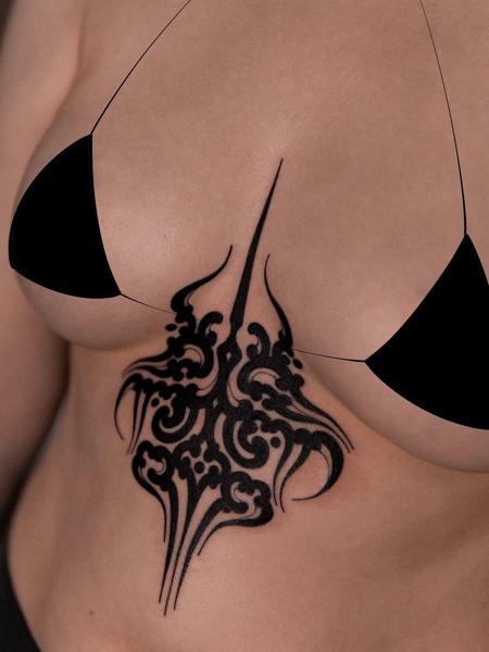 Tribal tribal abstract tattoo by @sasha.tattooist