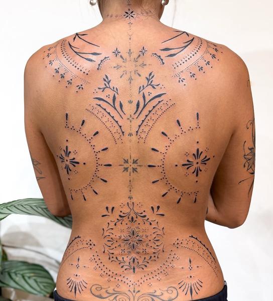 Ornamental ornamental pattern tattoo by @sasha7tattoos