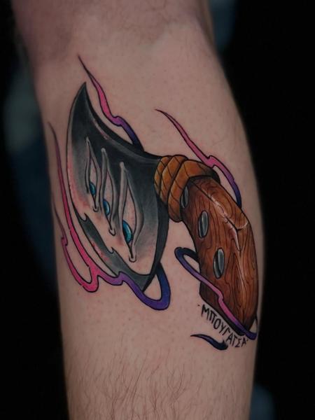 Illustrative fantasy knife tattoo by @the_cutter_tattooer