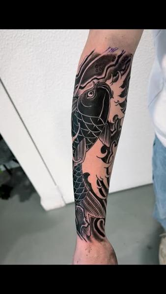 Japanese japanese koi tattoo by @shayne.r.tattoos