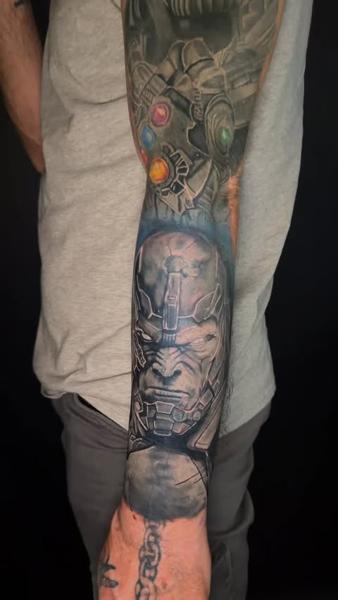Realism robotic character tattoo by @inkedsiren_tattoo