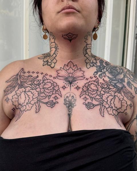 Ornamental ornamental floral tattoo by @smartat_