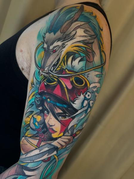Anime ghibli characters tattoo by @amok893