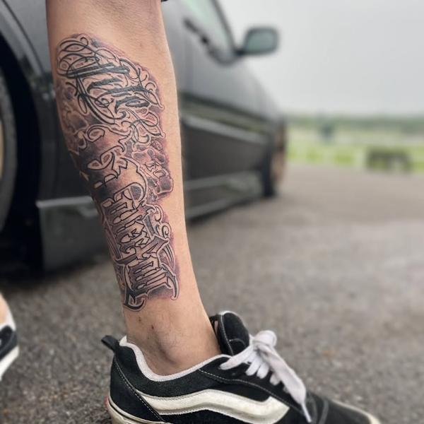 Lettering lettering tattoo by @shuhari_tattoo