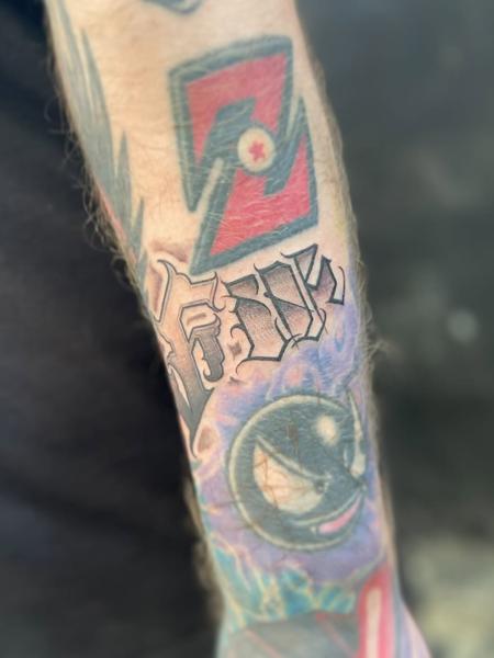 Graffiti graffiti text tattoo by @shuhari_tattoo