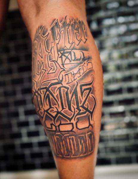 Lettering lettering tattoo by @shuhari_tattoo