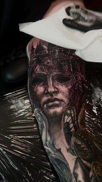 Realism ornate face tattoo by @stefan_artofeternity