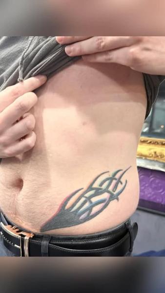 Tribal tribal flame tattoo by @stefan.catalin.druga