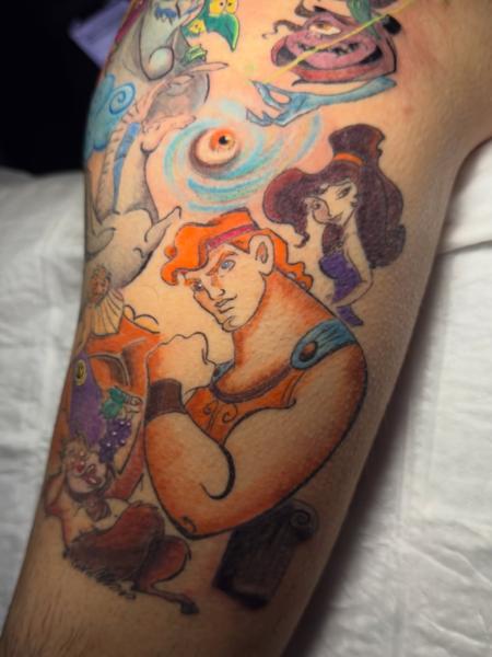 Anime animated characters tattoo by @delina_st_tattoo