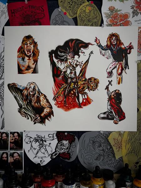 Traditional horror characters tattoo by @curwen_tattoo