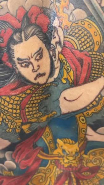 Japanese samurai warrior tattoo by @stewart_modernclassic