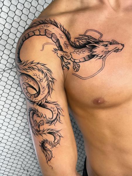 Anime anime dragon tattoo by @summerboreal