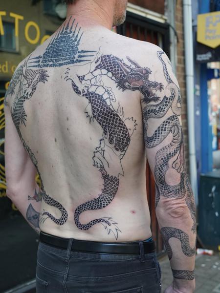 Japanese dragon tattoo by @suzetattoos
