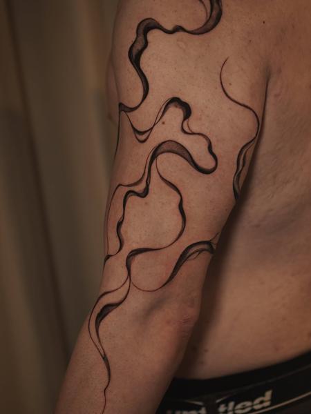 Abstract abstract lines tattoo by @sylvia__ink
