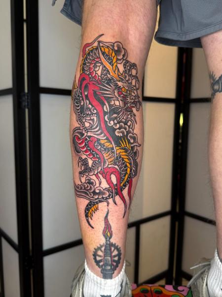 Japanese japanese dragon tattoo by @wastedyouth.tattooer