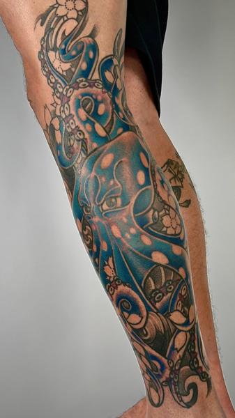 Japanese octopus tattoo by @the27life